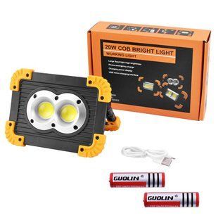 Прожектор світлодіодний L802-20W-2COB+1W, 2x18650/3xAA, ЗУ micro USB, Power Bank 5587 фото
