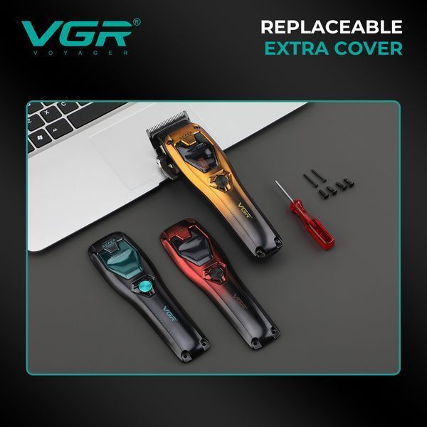 Аккумуляторная машинка для стрижки VGR V-668, VECTOR MOTOR 8000&ndash;11000 RPM, 6 насадок, LED дисплей 11281 фото