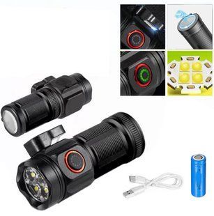 Ліхтар W5183-4XHP360 &mdash; ультраяскравий акумуляторний LED ліхтар з магнітом, стропорізом та зарядкою Type-C 9937 фото
