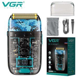 Електробритва VGR V-352 - шейвер з подвійним лезом, LED дисплеєм та захистом IPX5 9026 фото