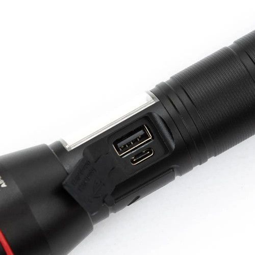 Фонарь PLD-231 WHITE LASER LED PM10-TG+COB(white+red), 1х26650, power bank, индикация заряда, ЗУ Type-C 9507 фото