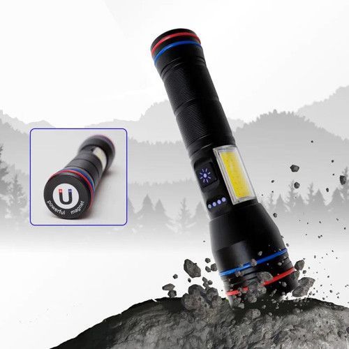 Фонарь PLD-231 WHITE LASER LED PM10-TG+COB(white+red), 1х26650, power bank, индикация заряда, ЗУ Type-C 9507 фото