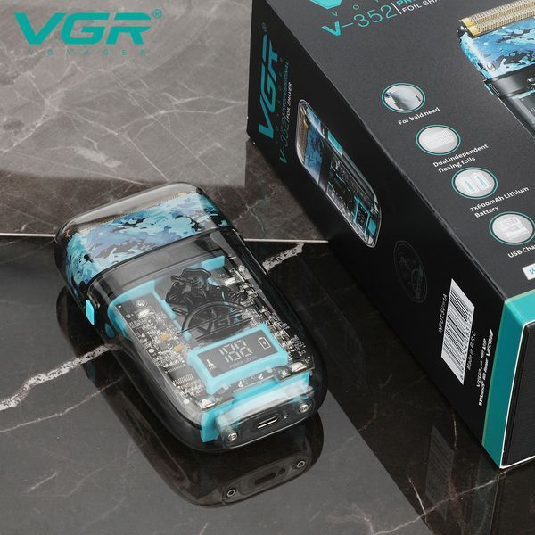 Електробритва VGR V-352 - шейвер з подвійним лезом, LED дисплеєм та захистом IPX5 9026 фото