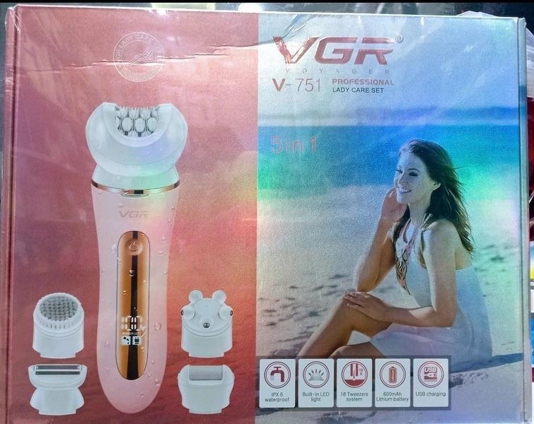 Епілятор VGR 5 в 1 V-751 &ndash; водостійкий набір для догляду з 5 насадками та захистом IPX6. 9098 фото