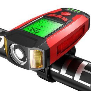 Велозвонок + компьютер + фара AS0808-XPG+2LED(yellow)+COB(red), выносная кнопка, Waterproof, аккум., ЗУ micro 8391 фото