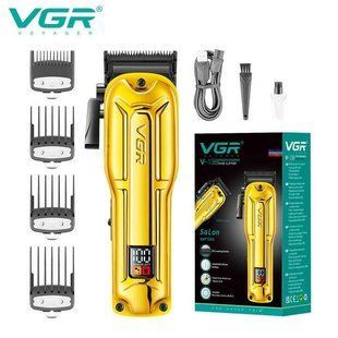 Машинка для стрижки VGR V-138 Gold, 2500 mAh, 4 насадки, 7000 об/мин, LED дисплей 11195 фото