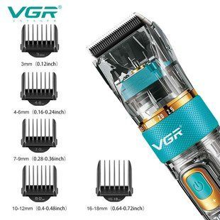 Машинка для стрижки VGR V-695 &mdash; 6 насадок, LED дисплей, регулятор высоты, аккумуляторная 10528 фото