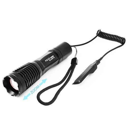 Ліхтар Police Q1837-T6,під рушницю,винос.кнопка,1x18650/3xAAA,ЗУ 220V,zoom 4397 фото