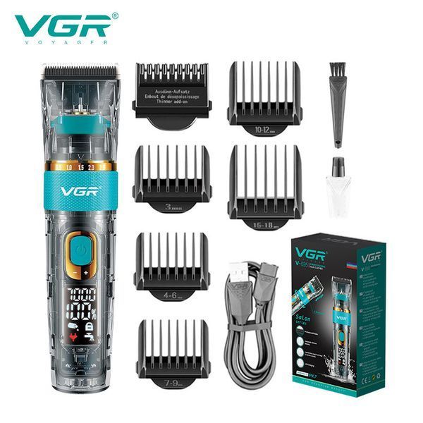 Машинка для стрижки VGR V-695 &mdash; 6 насадок, LED дисплей, регулятор высоты, аккумуляторная 10528 фото