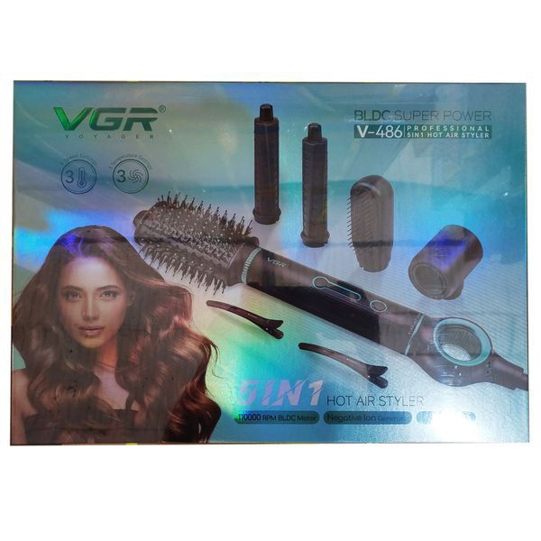 Фен-стайлер VGR 5 в 1 V-486 Professional, 5 насадок для укладки волос 11331 фото