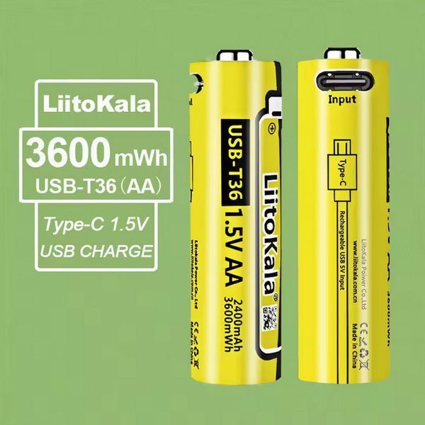 Акумулятор AA LiitoKala USB-T36, 1.5V, 2400mAh, Li-Ion, оригінал 11044 фото