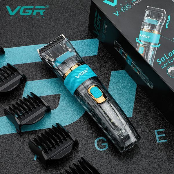 Машинка для стрижки VGR V-695 &mdash; 6 насадок, LED дисплей, регулятор высоты, аккумуляторная 10528 фото