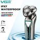 Роторная электробритва VGR V-323 BLACK &mdash; влагозащита IPX6, LED дисплей, 3 плавающие головки 9024 фото 8