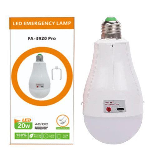 Светодиодная LED лампочка с аккумулятором Yajia FA-3920 Pro, 20W, E27, 2x18650, колпачек-кемпинг 10079 фото