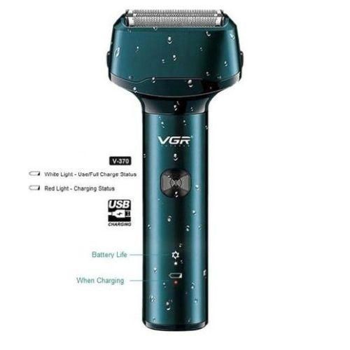 Електробритва VGR V-370 - шейвер з подвійним лезом та триммером, IPX5, до 90 хв роботи 10498 фото