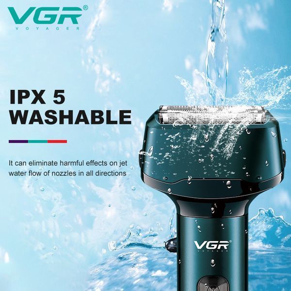 Електробритва VGR V-370 - шейвер з подвійним лезом та триммером, IPX5, до 90 хв роботи 10498 фото