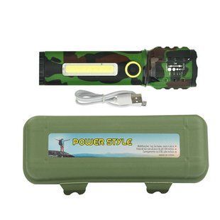 Фонарь C71M-P50+COB camouflage, Li-Ion аккум., zoom, ЗУ microUSB 8965 фото