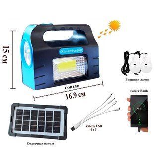 Портативная солнечная станция JA-2007, power bank, Li-Ion акб, солнечная батарея, ЗУ Type-C 9162 фото
