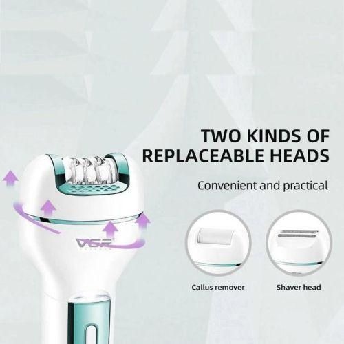 Эпилятор VGR V-732 3 в 1 GREEN с LED дисплеем и 3 насадками для лица, тела и зоны бикини 10663 фото