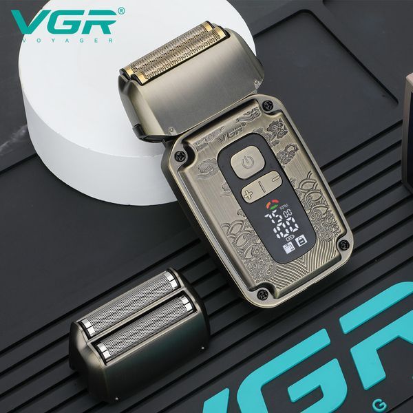 Електробритва VGR V-337 - шейвер з подвійним лезом, триммером та 2 насадками, LED дисплей 10494 фото