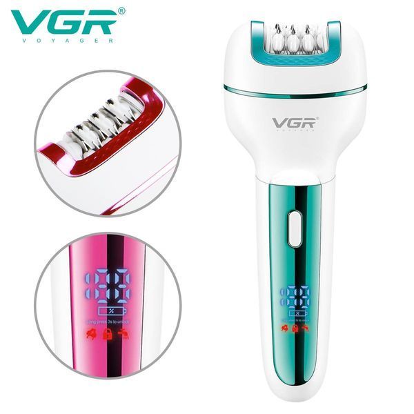 Эпилятор VGR V-732 3 в 1 GREEN с LED дисплеем и 3 насадками для лица, тела и зоны бикини 10663 фото