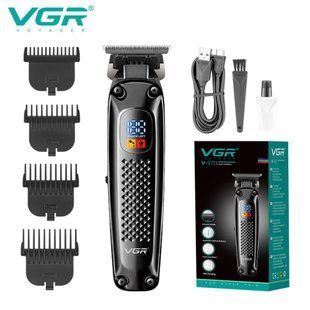 Триммер VGR V-972 &mdash; стильный триммер с LED дисплеем и 4 насадками для ухода за бородой и волосами 10538 фото