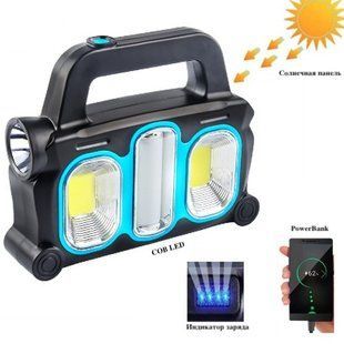 Фонарь кемпинг переносной HB-6168-LED+-2COB, power bank, 2x18650, солнечная батарея, ЗУ microUSB 9166 фото