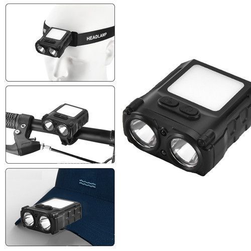 Фонарь налобный SH-T808-2XPE+20SMD(white+red), Motion Sensor 9944 фото