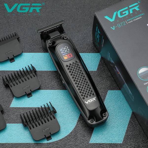 Триммер VGR V-972 &mdash; стильный триммер с LED дисплеем и 4 насадками для ухода за бородой и волосами 10538 фото