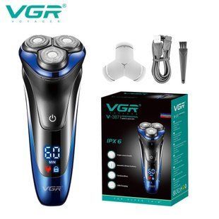 Електробритва VGR V-387 з триммером і LED-дисплеєм, роторна, вологозахист IPX6 10500 фото