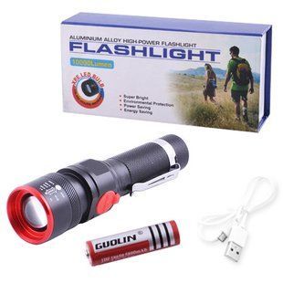 Ліхтар Police BL-749-T6, ЗП micro USB, 1x18650, zoom, затискач 7632 фото