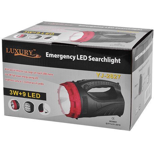 Фонарь переносной аккумуляторный Luxury 2827, 3W+9LED/25LED (Yajia) 3381 фото