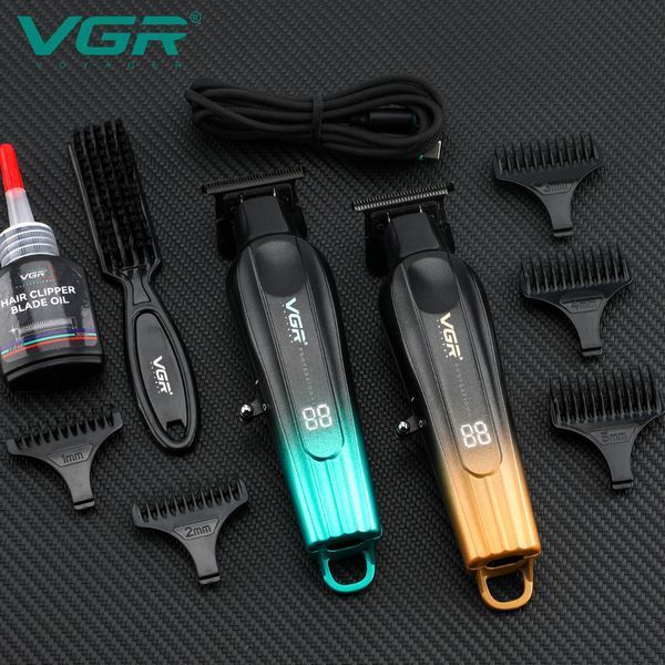 Триммер VGR V-935 GOLD, аккумуляторный, 5 насадок, 7000 об/мин, LED дисплей, для бороды и волос 11188 фото