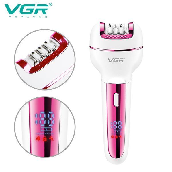 Епілятор VGR V-732 3 в 1 PINK, 3 насадки, LED дисплей, акумуляторний 10532 фото