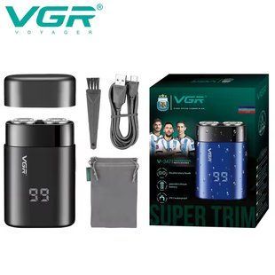 Електробритва VGR V-347 BLACK, роторна, IPX7, вологозахищена 11306 фото