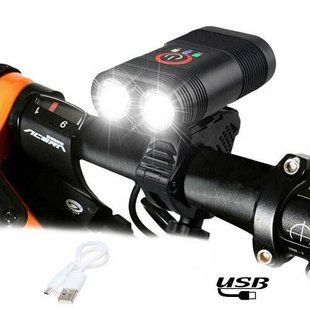 Велофонарь Y12Pro-2XPE DUAL MEGALIGHT, ALUMINUM, индикация заряда, Waterproof, аккум., ЗУ micro USB 8065 фото