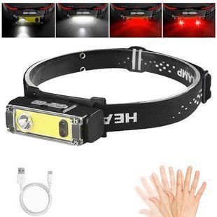Ліхтар налобний BL-T124-ХРЕ+COB (White+Red), Motion Sensor, 1x18650, ЗП Type-C 8889 фото
