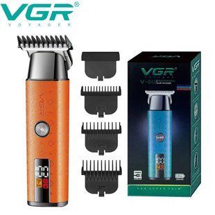 Тример VGR V-943 ORANGE, акумуляторний, 3 насадки, LED дисплей, для бороди та окантовки 11187 фото