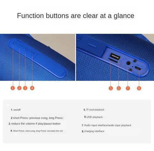 Bluetooth-колонка TG534, з функцією speakerphone, радіо, blue 10054 фото
