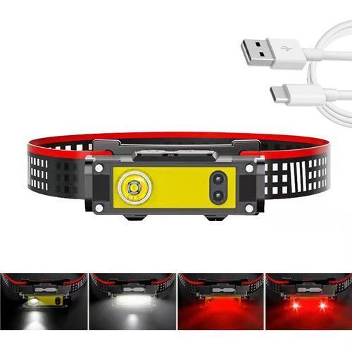 Ліхтар налобний BL-T124-ХРЕ+COB (White+Red), Motion Sensor, 1x18650, ЗП Type-C 8889 фото