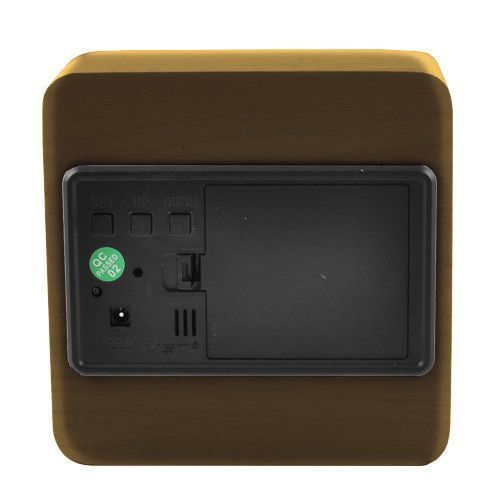 Часы сетевые VST-872-4, зеленые, (корпус коричневый) температура, USB 8415 фото