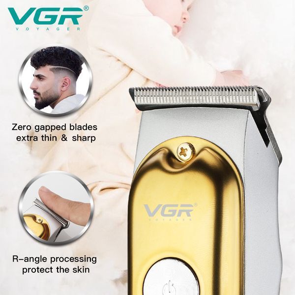 Триммер VGR V-290 GOLD &mdash; стиль и точность: 3 насадки, LED дисплей, металлический корпус 9857 фото