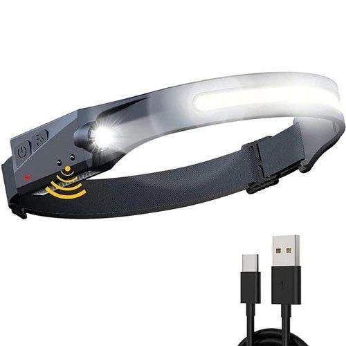 Фонарь налобный BL-G28+LM+COB, Motion Sensor, Li-Ion аккум., ЗУ microUSB 9009 фото