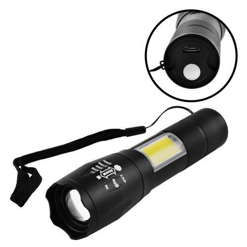 Ліхтар Police 1831-T6+COB, ЗП micro USB, вбудований акумулятор, zoom, ремінець 6054 фото