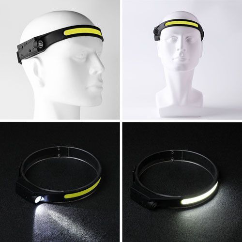 Фонарь налобный BL-G28+LM+COB, Motion Sensor, Li-Ion аккум., ЗУ microUSB 9009 фото