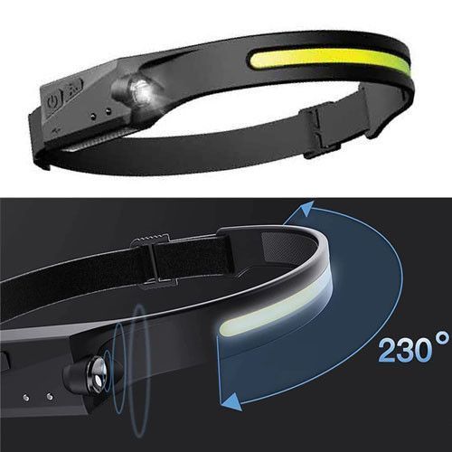 Фонарь налобный BL-G28+LM+COB, Motion Sensor, Li-Ion аккум., ЗУ microUSB 9009 фото