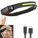 Фонарь налобный BL-G28+LM+COB, Motion Sensor, Li-Ion аккум., ЗУ microUSB 9009 фото 7