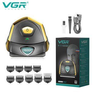 Машинка для стрижки VGR V-910, аккумуляторная, 9 насадок, влагозащита IPX7, LED дисплей 11181 фото