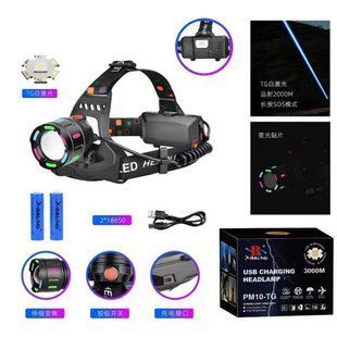 Фонарь налобный night vision fluorescence SY-8087-PM10-TG, сигнальный свет, fluoreccent patch, ЗУ Type-C, zoom 10169 фото