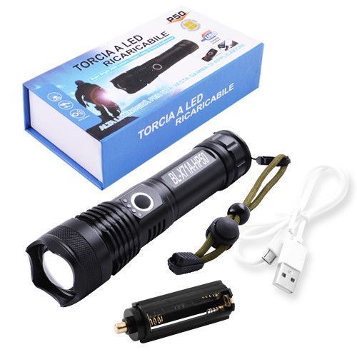 Ліхтар Police X71A-HP50 акумуляторний, LED, zoom, індикація заряду, microUSB, Box 7625 фото